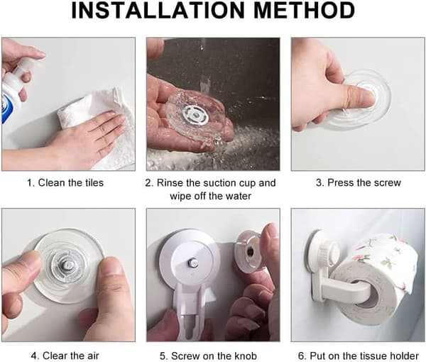Selvklæbende toiletpapirholder: sort, ingen boring nødvendig, s