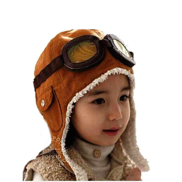 Cool Pilot Aviator Fleece Hat med Ørevarmere til Baby og Småbørn