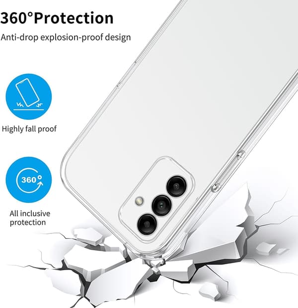 Gjennomsiktig deksel til iPhone 14, slankt, solid farge, fallsikkert mobildeksel