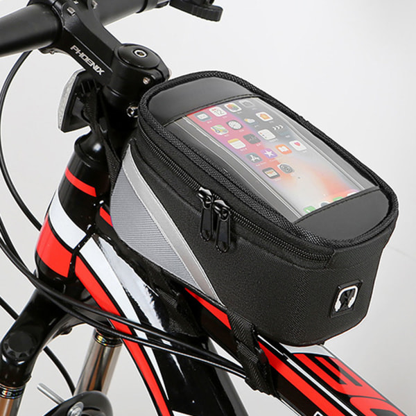 Styrbag till cykel (grå), praktisk cykelstyrebag