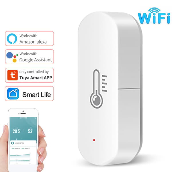 Tuya Wifi Temperatur- og Fuktighetssensor Innendørs Hygrometer Termometer Smart Life App C