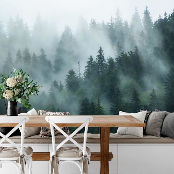 Non-woven tapetväggmålning skog dimma Modern Fleece Vardagsrum Var