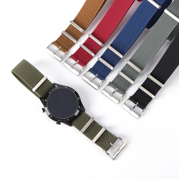 Nyloninen kellonrannekkeen vaihto pikakiinnityksellä, tukeva solki, kellonrannekkeet miehille ja naisille - 22MM, Khaki