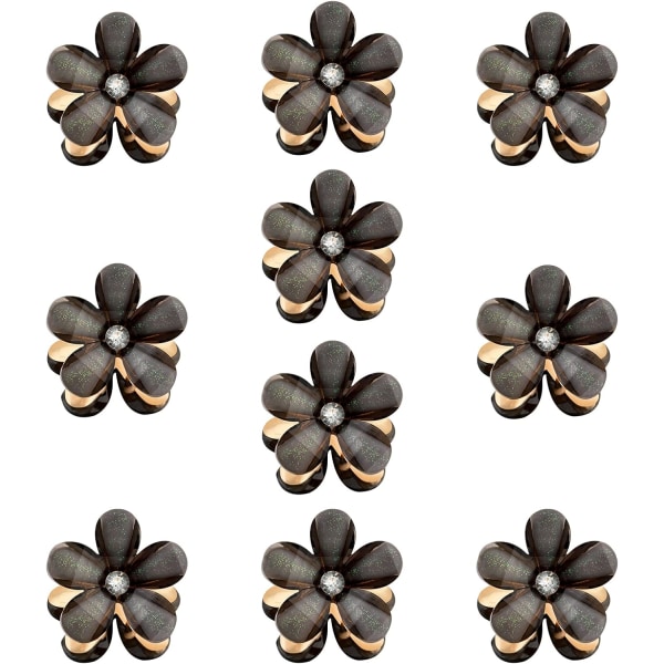 10 stycken Mini Diamond Hårklämmor (svart), Små Hårklämmor Hår C