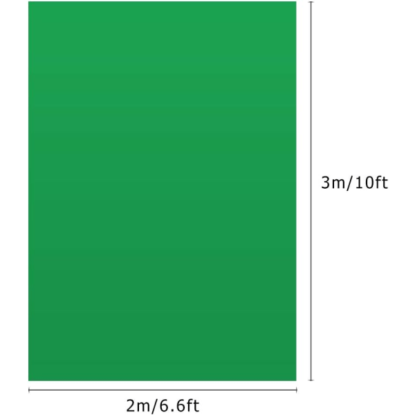 2 x 3m Ammattimainen Vihreä Taustakangas, Studiokuvaus Tausta