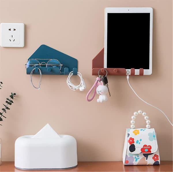 Luova Matkapuhelin- ja Tablettiteline Seinäkiinnitys 4 Koukulla