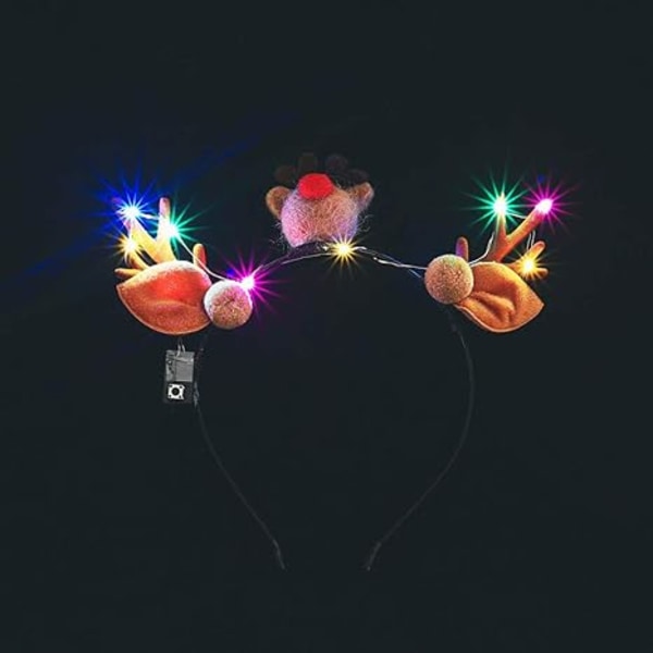 Christmas LED Luminous Pannband Antler Huvudbonad Animal Flash Hai