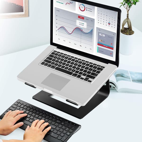 Sort Desktop Laptop Stand, Aluminium Laptop Stand Bærbar Computer Stand