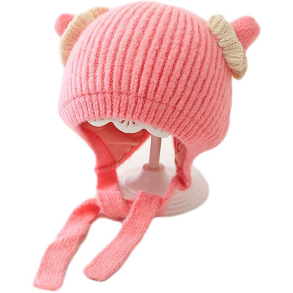 Vintermössa med öronlappar för små flickor, söt och varm beanie i bomull