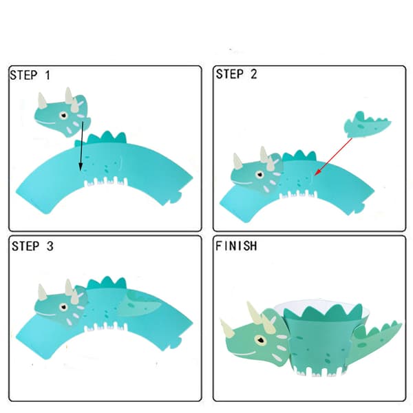 72 Dinosaur Cupcake Toppers, Dinosaur Kake Toppers, Dinosaur Wrap