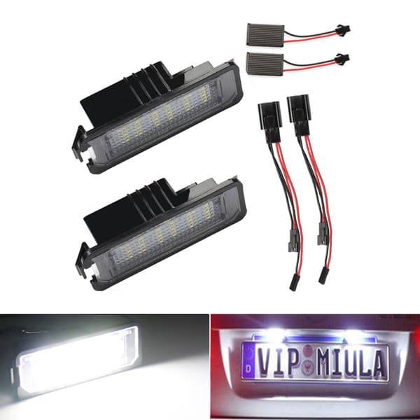 2x LED Nummerpladelys til Volkswagen Golf MK4 MK5 MK6 Passat