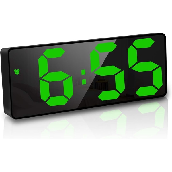 6,7\" LED-spegel Digital Klocka Sängbord Väckarklocka Morgon, Röst