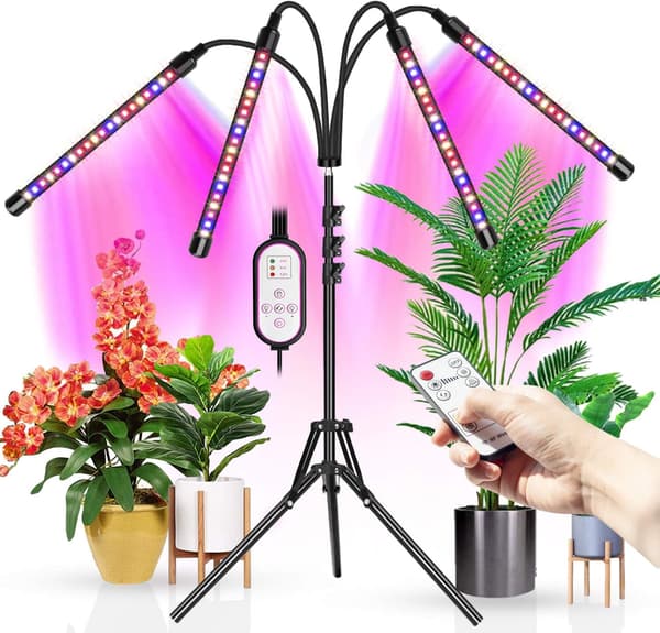 LED Plantelys Stående, Plantefylllys med Fjernkontroll for Vekst