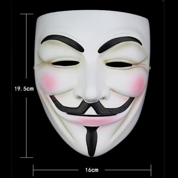Hacker Mask V for Vendetta Maske for Barn Kvinner Menn Halloween Kostyme