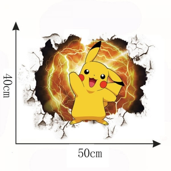 Pikachu väggdekaler för barnrum, självhäftande dekaler