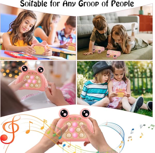 (Pink) Puzzle Pop Spillekonsol, Bubble Sensorisk Fidget Legetøj, Lommespil til Børn, Hurtig