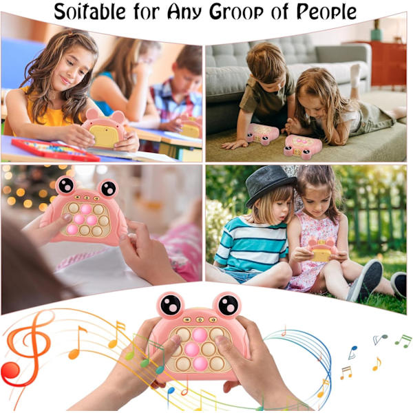 (Rosa) Pussel Pop Spelkontroll, Bubblor Sensorisk Fidget Leksak, Fickspel För Barn, Snabb