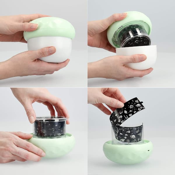 LED-projektor nattlys for baby, oppladbart med 5 projeksjonsmoduser
