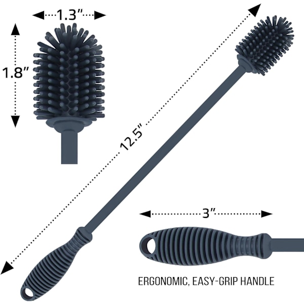 Silikonflaskborste - En borste - 31,75 cm Flaskrengöringsborste