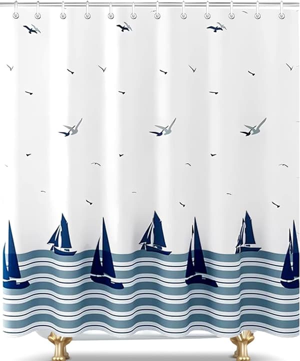 180x200 Dusjforheng Anti-mugg, Vanntett Vaskbart, Havtema