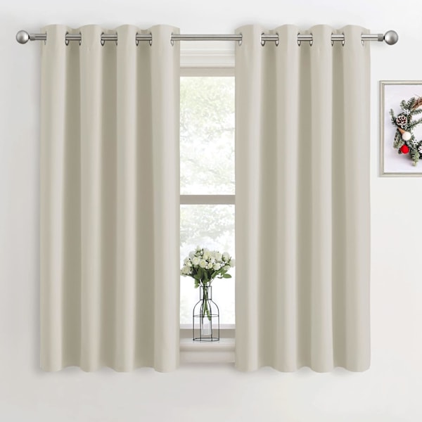 Beige Mørklægningsgardiner til Soveværelse - 107 x 160 cm Mørklægningsmateriale Stofgardiner til Stue Børn