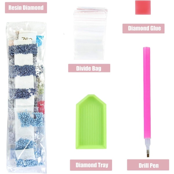 DIY Hav 5D Diamantmålning Kit, Full Drill Målning Kit Rhin