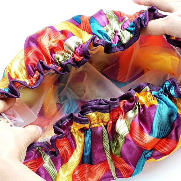 (ögonfransar) 3-pack Dubbellagers Duschmössa Vattentät Elastisk Badmössa för Kvinnor Dusch Spa