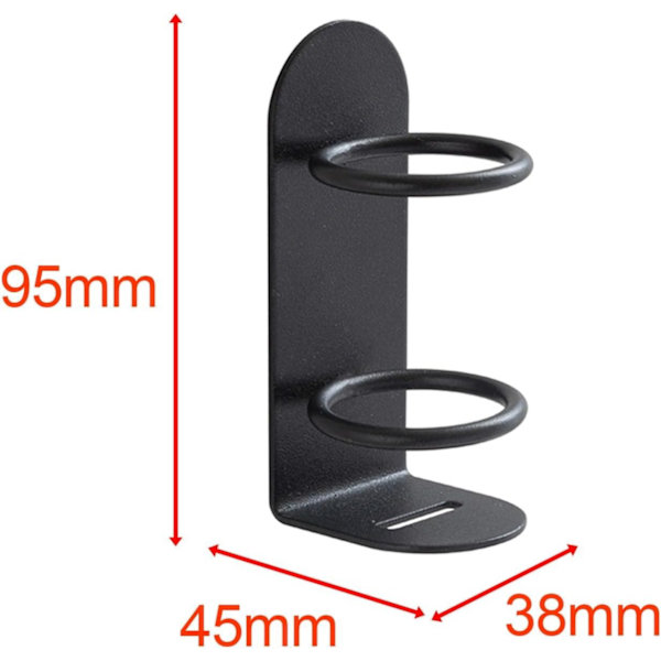 2-pack Elektrisk Tandborsthållare (Svart), Väggmonterad Metall