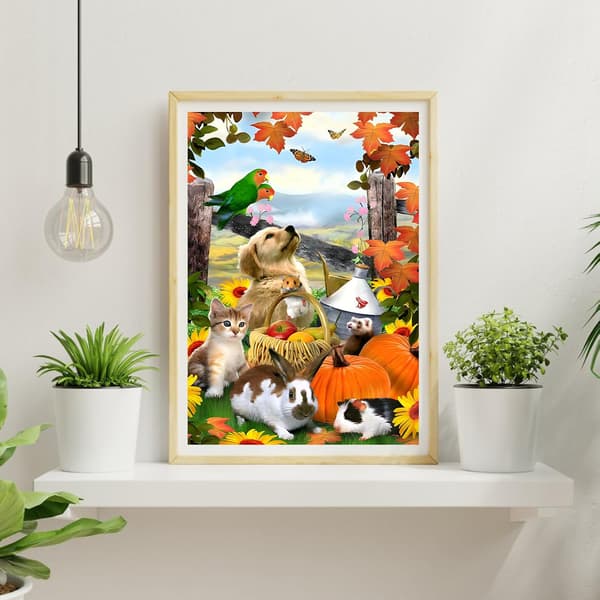 30x40cm Efterårs Diamantmaleri til Voksne, 5D Dyr Diamantmaleri