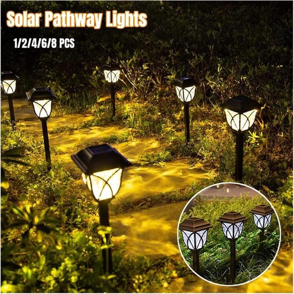 (Vitt ljus) Solcellslampor Utomhus 6-pack LED Solcellslandskapsbelysning