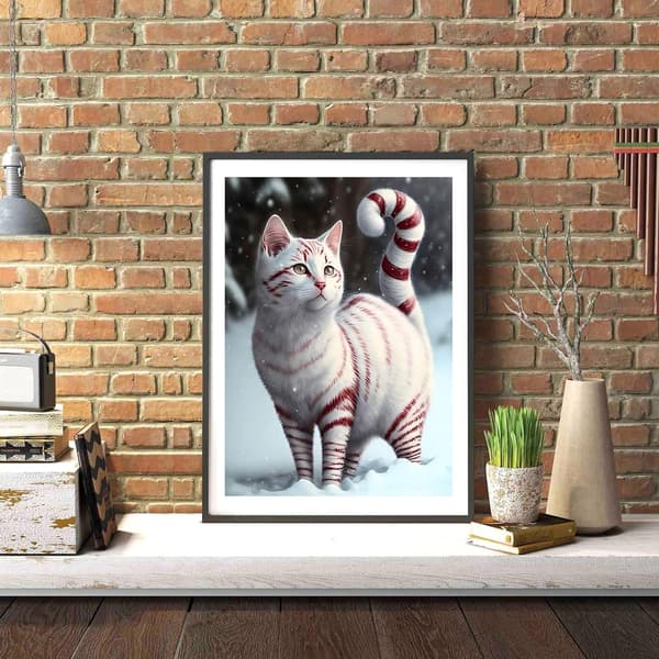 30*40CM Diamantmaleri Sæt til Voksne, Kat Diamantkunst Sæt Fu