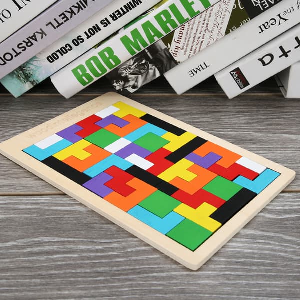 Tetris, træpuslespil til undervisning og læring, legetøj til uddannelse