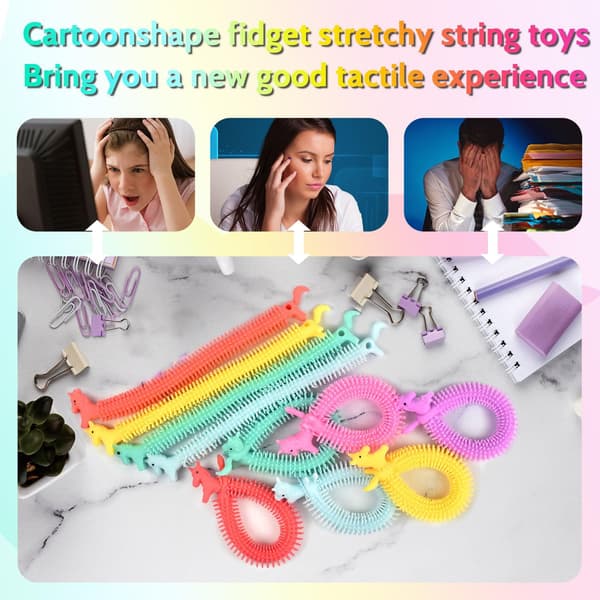 10 st Unicorn Stretchy Strings Leksaker, Sensoriska Stressleksaker Mot Ångest, Tyst Stress