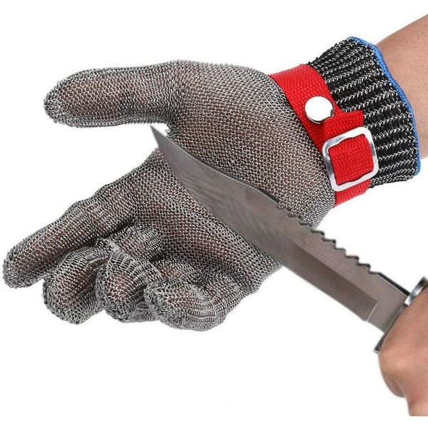 Skæresikkert Handske, Slagter Handske, Rustfrit Stål Net, Niveau 5