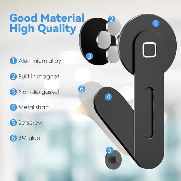 Magnetisk Laptop Stand (Sort), Justerbar Telefon Skærm Side Stand til iPhone 14 Plus/ iPhone 13 Pro Max/ iPhone 12, Fo