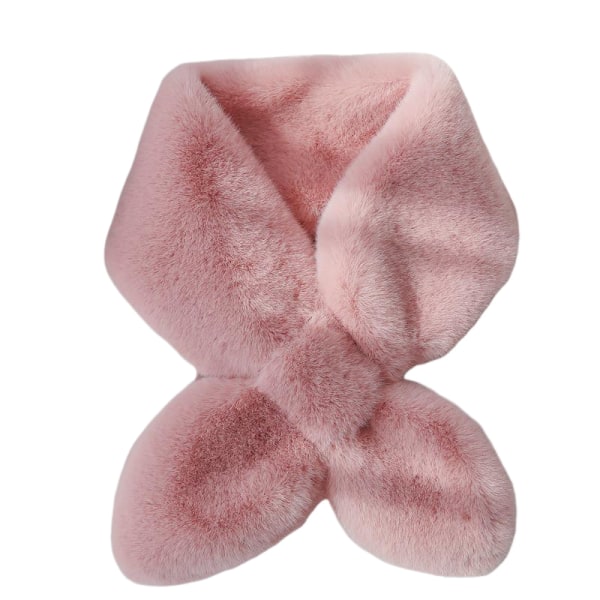 1 st Vinter enfärgad plysch varm halsduk, rosa