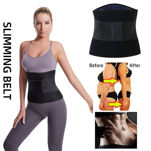 Gym Bälte Kompressionsstöd Elastiska Midjeband Svettavvisande