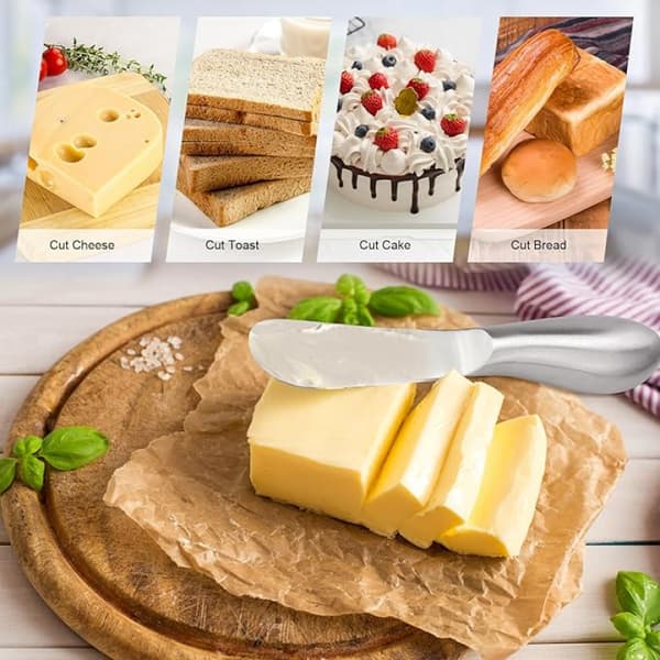 Smørekniv Sæt Mini - Smørekniv Sæt - Rustfrit Stål - 4 Dele - Osteknive - Til Smørepålæg - Letvægt - Rustfri