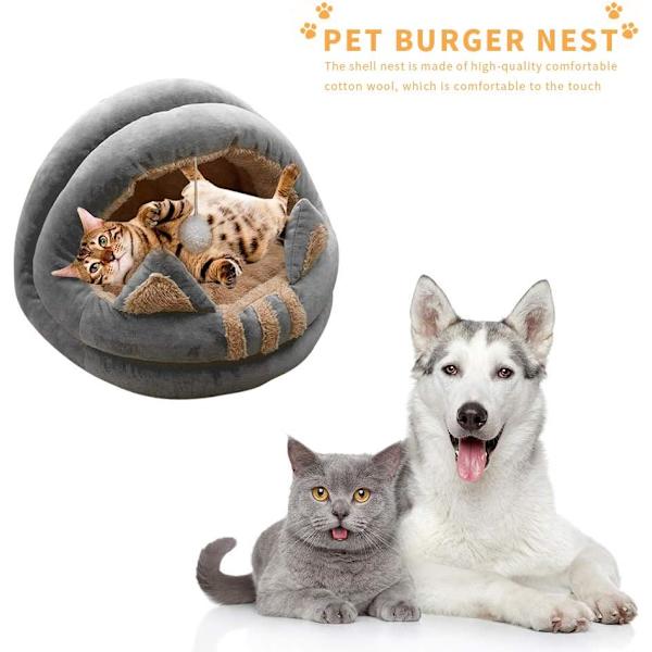 Katthus Design Kattohr Katthus med katt-hål pompom sammet