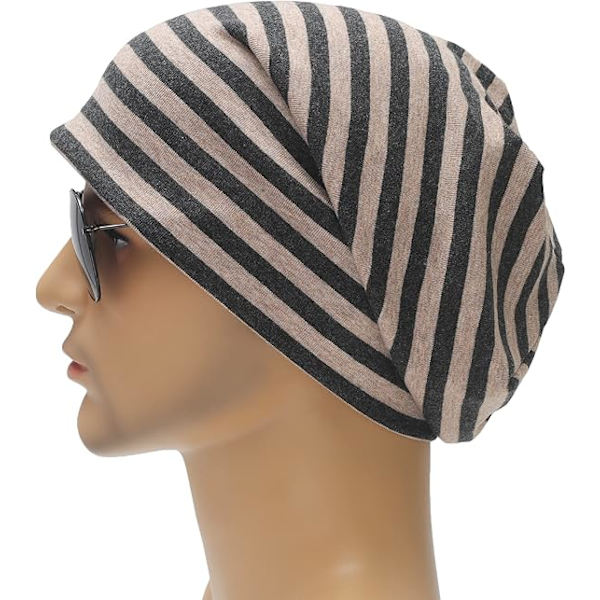(Grå) Tynd Casual Bomulds Beanie Hue Mænd Kvinder Mode Blød Stræk Strikket Skull Hue