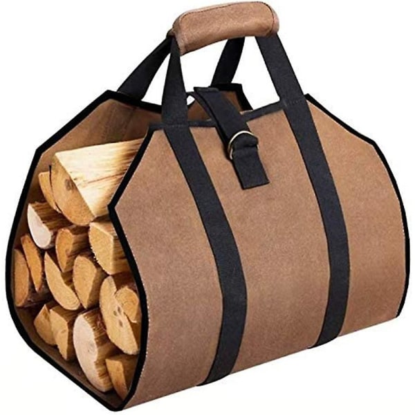 Brænde mulepose, Canvas Log Carrier Bag, Pejs Komfur Adgang