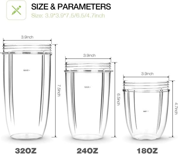 Juicer 32OZ Transparent Kop til Nutribullet, Juicer Reservedele
