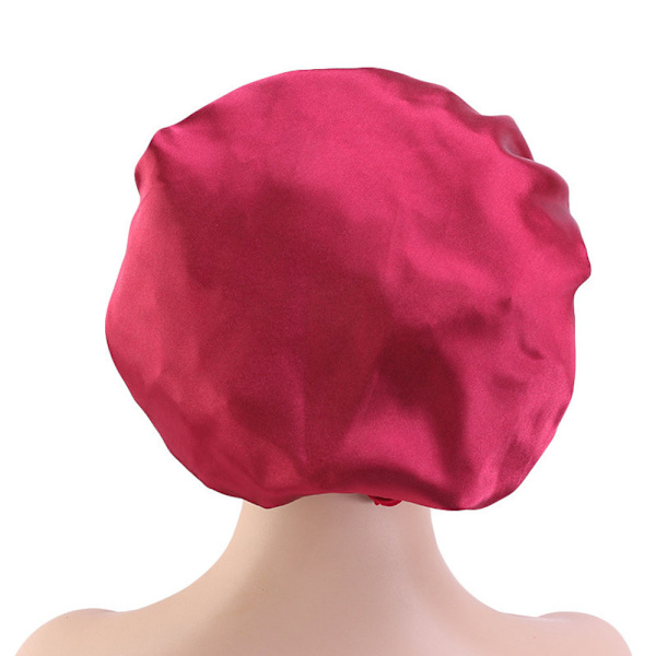 3 st imitation silke hög elastisk bred brätte sovmössa satinband rund mössa duschmössa