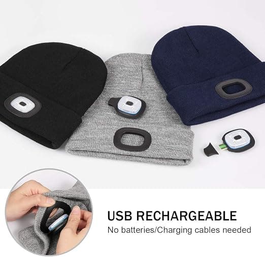 Lue med julelys USB oppladbar lue Super