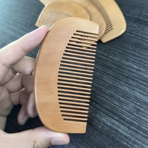 Pack Wide Tooth Natural Wooden Hair Combs for Men and Women - Det