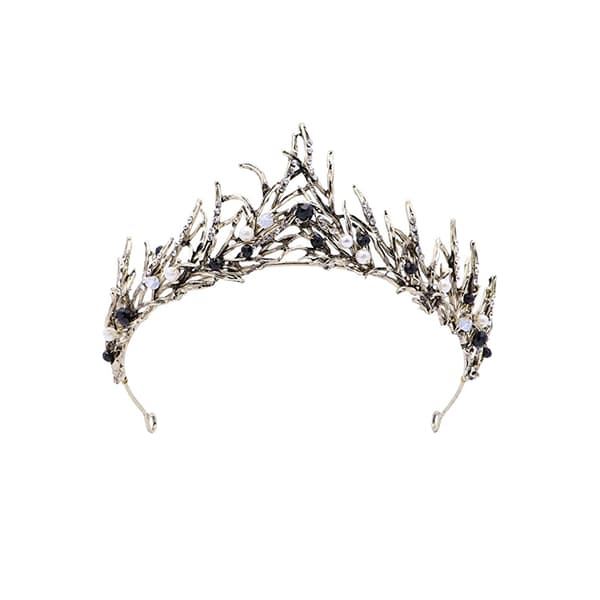 Vintage prinsesse-tiara, gullbladperle-tiara til bryllup, brud