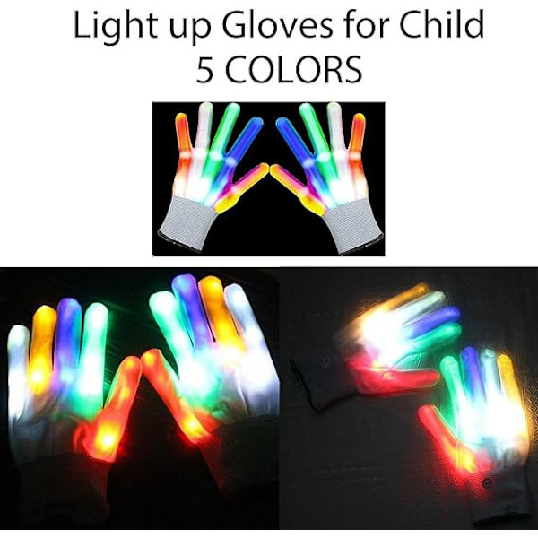 23x8cm, LED färgglada blinkande rave-handskar, blinkande fingerhandskar, LED-handskar, LED-handskar för