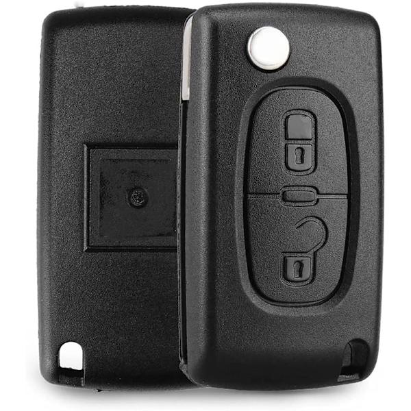 (CE0523) 2-painikkeinen auton avainkotelo, yhteensopiva Citroen C4 C5 Peugeot 307 308 -malleihin, taittuva kauko-ohjain
