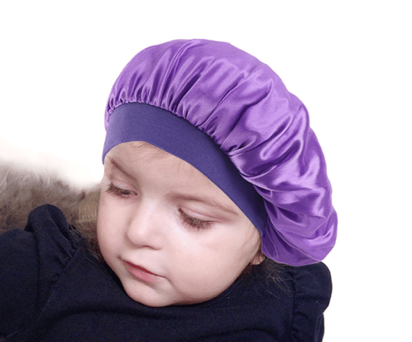 Satin Søvn Bonnet, Nathætte med Bred Elastisk Bånd, Silke Søvnhat