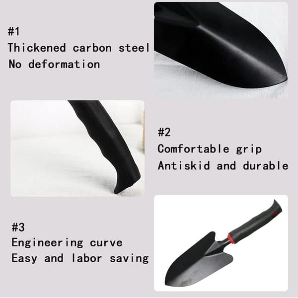 Metall blomsterspade - hagespade med ergonomisk plasthåndtak
